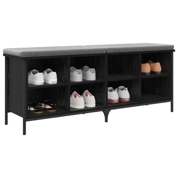 vidaXL Cabinet &agrave; chaussures avec &eacute;tag&egrave;re Ch&ecirc;ne noir 131 x 35 x 50 cm