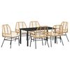 vidaXL Ensemble de salle &agrave; manger pour jardin 7 pcs Marron polyrotin