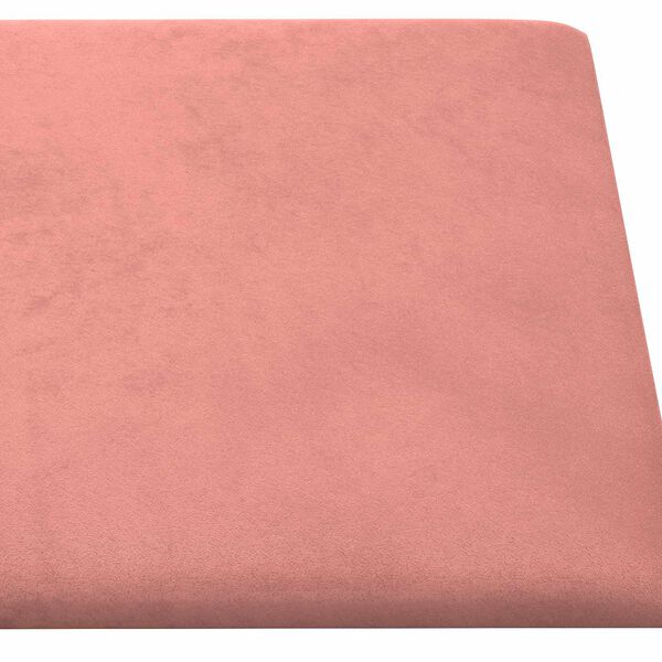 vidaXL T&ecirc;te de lit murale 12 pcs Rose 30 x 30 cm Velours