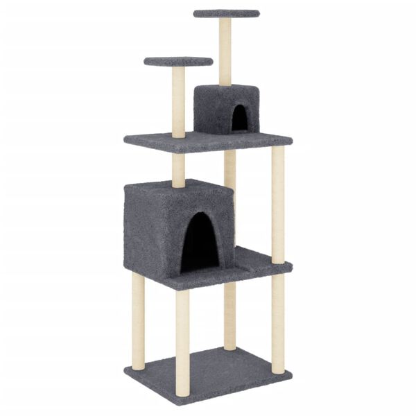 vidaXL Arbre à chat avec griffoirs en sisal Gris foncé 167 cm