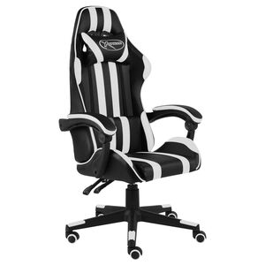 vidaXL Fauteuil de jeux vid&eacute;o Noir et blanc Similicuir