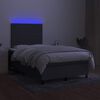 vidaXL Sommier &agrave; lattes de lit matelas LED gris fonc&eacute; 120x190 cm tissu
