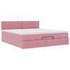 VidaXL Cadre de lit ottoman avec matelas rose 160x200 cm velours