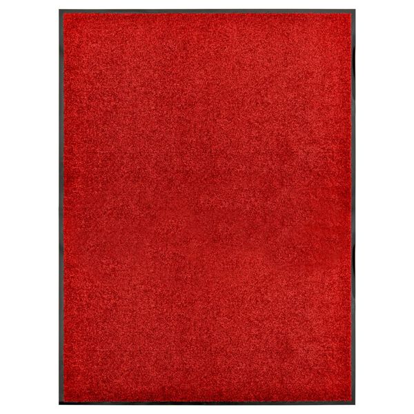 vidaXL Paillasson lavable Rouge 90x120 cm