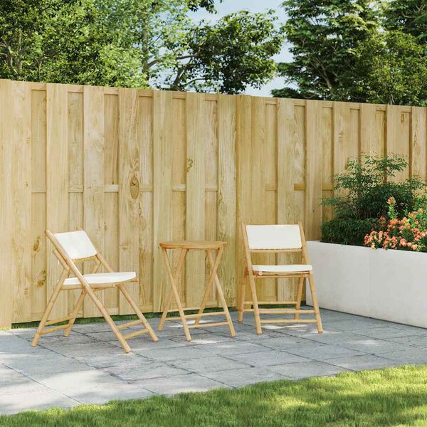 vidaXL Chaises de bistro pliantes lot de 2 et coussins blanc crème