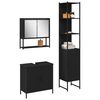 vidaXL Ensemble de mobilier de salle de bain avec &eacute;tag&egrave;re 3 pcs Noir