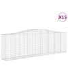 vidaXL Paniers &agrave; gabions arqu&eacute;s 15 pcs 400x50x120/140 cm Fer galvanis&eacute;