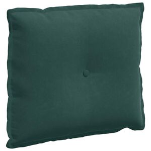 vidaXL Coussin de Dos Vert fonc&eacute; 60 x 50 cm Tissu en velours c&ocirc;tel&eacute;