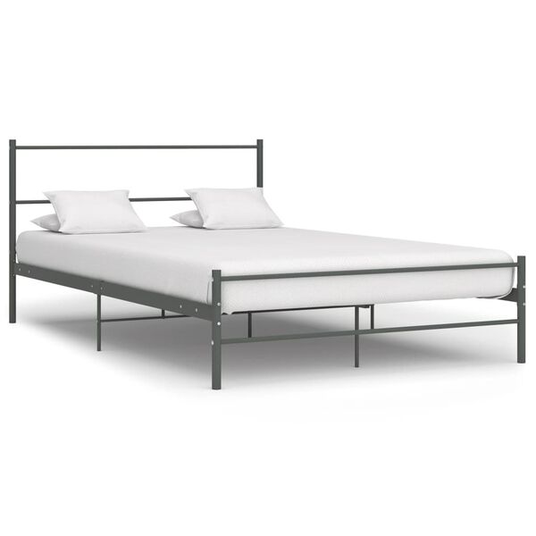 vidaXL Cadre de lit sans matelas gris m&eacute;tal 120x200 cm