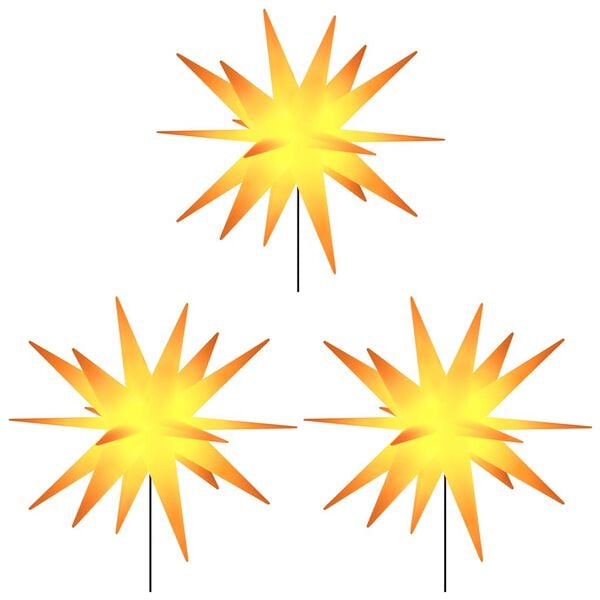 vidaXL Lumi&egrave;res de No&euml;l avec piquets 3 pcs LED pliable jaune 35 cm