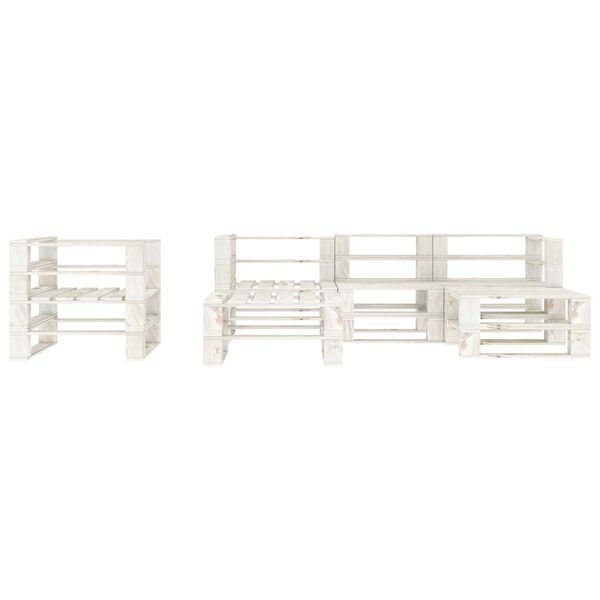 vidaXL Salon de jardin palette 6 pcs Bois Blanc