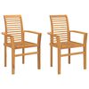 vidaXL Chaise de salle &agrave; manger 2 pc Bois de teck massif Marron