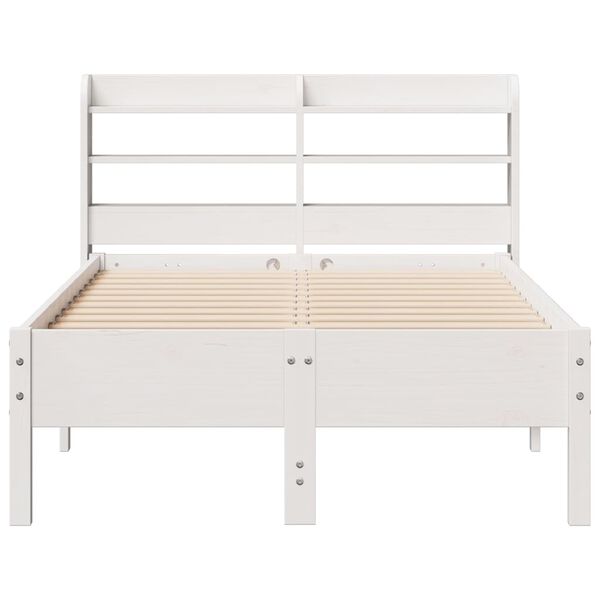 vidaXL Cadre de lit sans matelas blanc 120x190 cm bois de pin massif