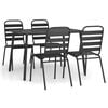 vidaXL Ensemble &agrave; manger de jardin 5 pcs anthracite acier