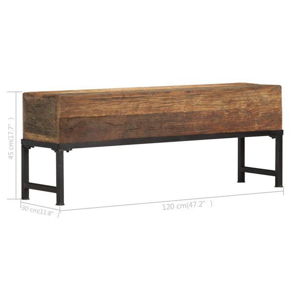 vidaXL Banc 120 cm bois de récupération massif