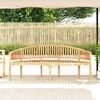 vidaXL Banc de jardin en forme de banane 200 cm bois de teck solide