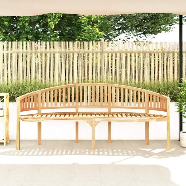 vidaXL Banc de jardin en forme de banane 200 cm bois de teck solide