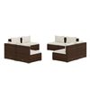 vidaXL Salon de jardin 8 pcs avec coussins r&eacute;sine tress&eacute;e marron
