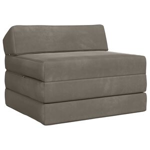 vidaXL Canap&eacute;-lit pliable Gris clair 70 x 60 x 49 cm Velours