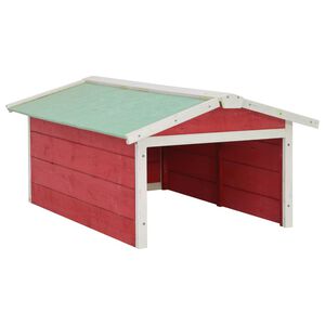 vidaXL Garage de tondeuse &agrave; gazon 72x87x50 cm Rouge et blanc Sapin