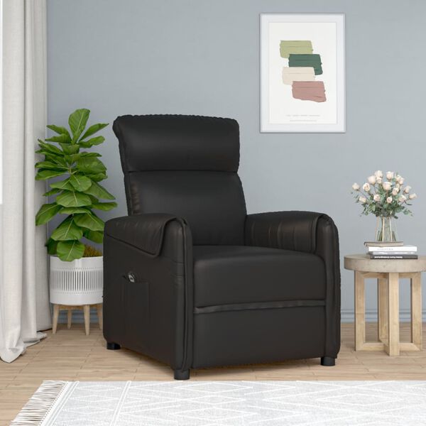 vidaXL Fauteuil inclinable &eacute;lectrique Noir Similicuir