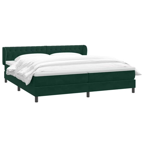 vidaXL Sommier &agrave; lattes de lit et matelas vert fonc&eacute; 180x210cm velours