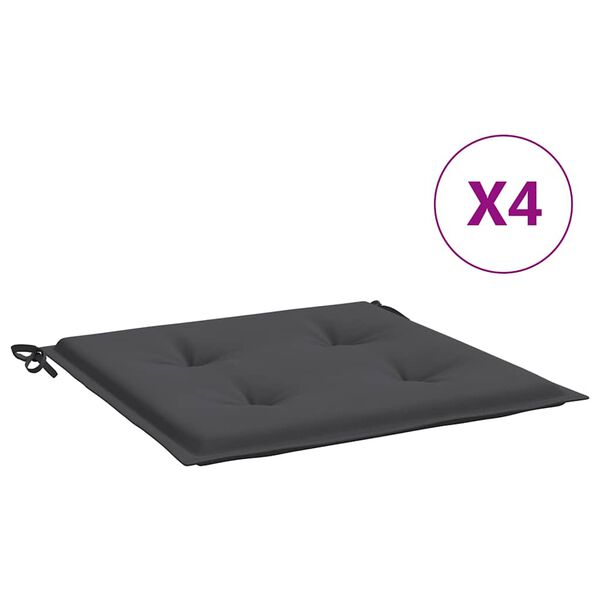vidaXL Coussins de chaise de jardin lot de 4 anthracite 40x40x4 cm