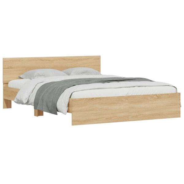 vidaXL Cadre de lit sans matelas chêne sonoma 140x190 cm