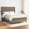 vidaXL Sommier &agrave; lattes de lit avec matelas Taupe 140x200 cm Tissu