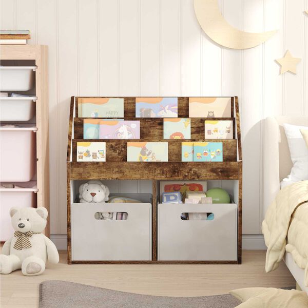 vidaXL Biblioth&egrave;que pour enfants Ch&ecirc;ne fum&eacute; 72,5 x 29,5 x 69 cm