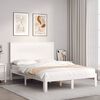 vidaXL Cadre de lit sans matelas blanc bois de pin massif