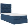 vidaXL Lit ottoman avec matelas et LED Bleu 100x200 cm Tissu