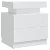 vidaXL Table de chevet Blanc brillant 45x35x52 cm Bois d'ing&eacute;nierie