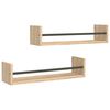 vidaXL &Eacute;tag&egrave;res murales avec barres 2 pcs ch&ecirc;ne sonoma 60x16x14 cm