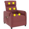 vidaXL Fauteuil de massage électrique Rouge bordeaux Similicuir