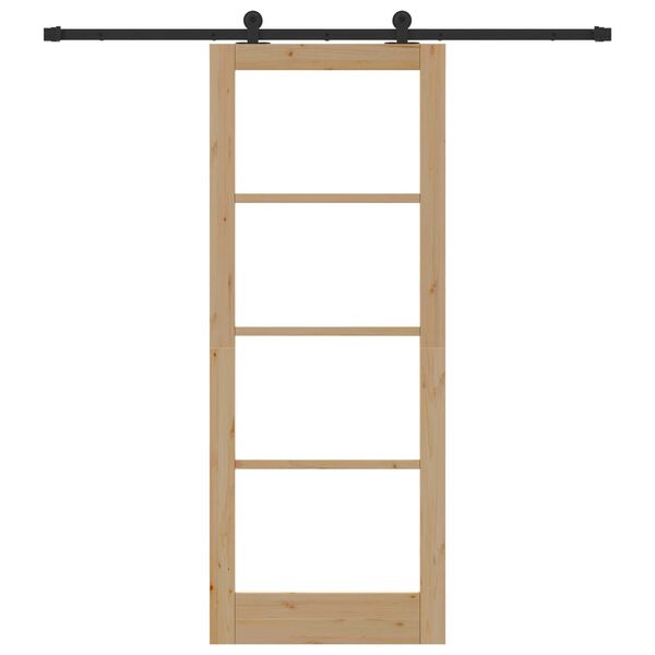 vidaXL Porte coulissante ORKDAL Naturel et Noir 83 x 211 cm