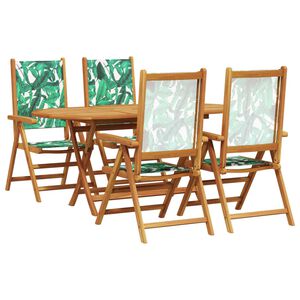 vidaXL Ensemble de salle à manger pour jardin 5 pcs Motif feuille