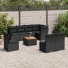 vidaXL Salon de jardin 9 pcs avec coussins noir r&eacute;sine tress&eacute;e