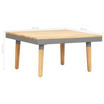 vidaXL Table basse de jardin 60x60x31,5 cm Bois solide d'acacia