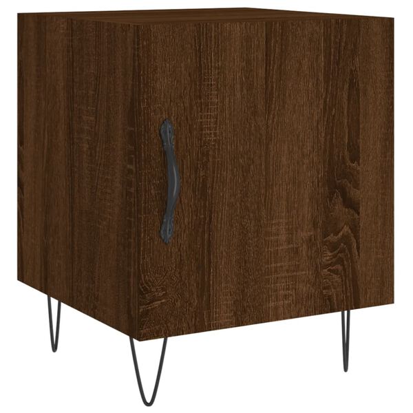 vidaXL Table de chevet ch&ecirc;ne marron 40x40x50 cm bois d&rsquo;ing&eacute;nierie