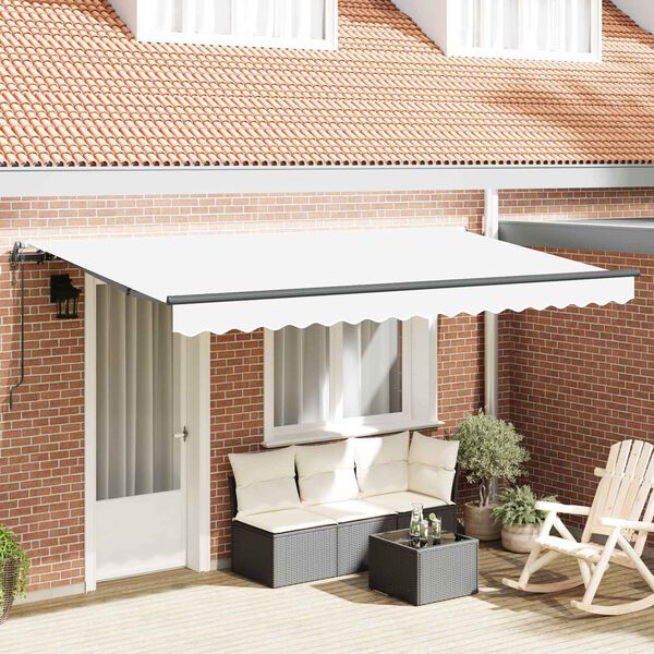 vidaXL Auvent R&eacute;tractable Blanc 400 x 200 cm tissu