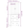 vidaXL Buffet haut Blanc 69,5x34x180 cm Bois d'ing&eacute;nierie