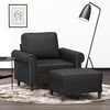 vidaXL Fauteuil avec repose-pied Noir 60 cm Similicuir