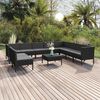 vidaXL Salon de jardin 11 pcs avec coussins R&eacute;sine tress&eacute;e Noir