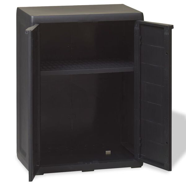 vidaXL Armoire de rangement de jardin avec 1 étagère Noir