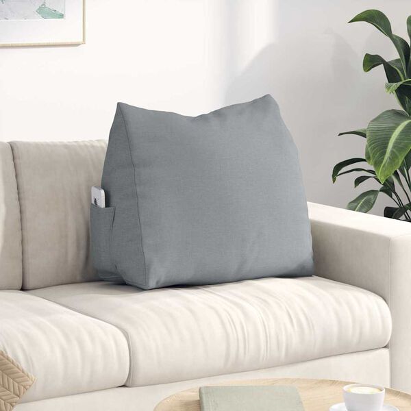 vidaXL Coussin de Dos Gris clair 60 x 20 x 50 cm tissu