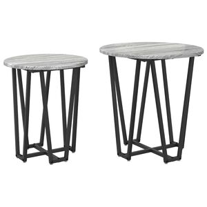 vidaXL Ensemble de tables d'appoint 2 pcs Gris Sonoma et noir