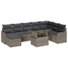 vidaXL Ensemble de canap&eacute; de jardin 9 pc Gris Poly rotin