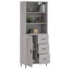 vidaXL Buffet haut Sonoma gris 69,5x34x180 cm Bois d'ing&eacute;nierie