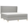 vidaXL Sommier &agrave; lattes de lit avec matelas Gris clair 180x200cm Tissu